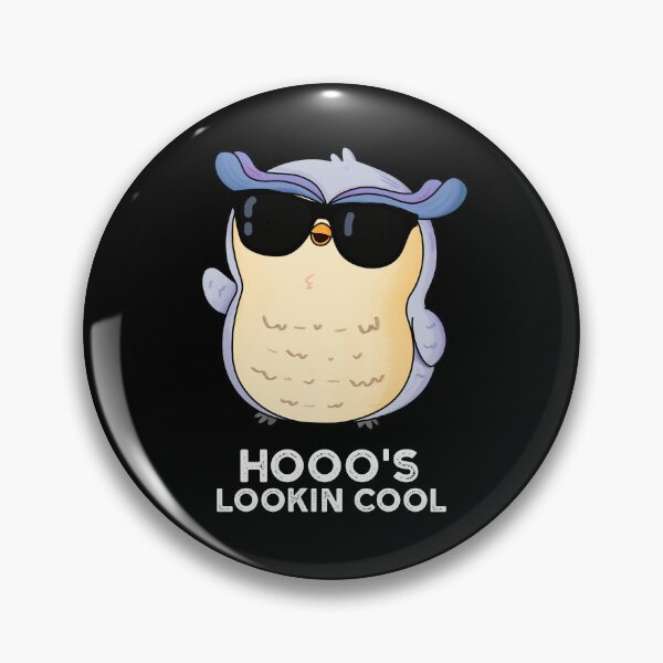 Artikelvorschau, Hooo's Lookin Cool Funny Owl Puns (Dark BG) entworfen und verkauft von punnybone.