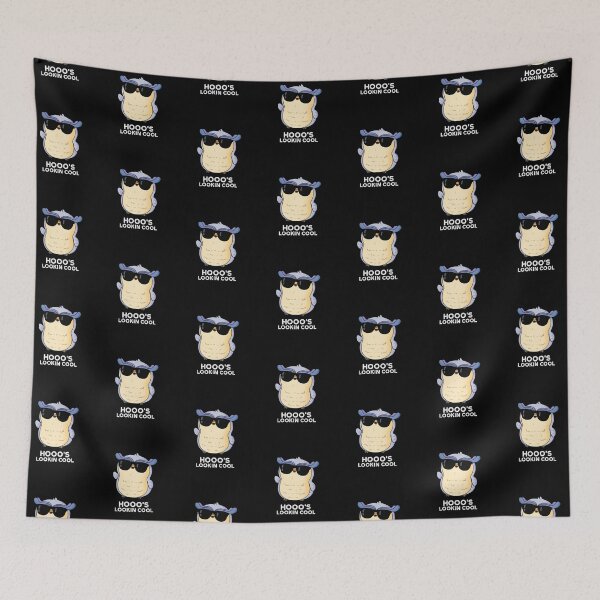 Item preview, Hooo's Lookin Cool Funny Owl Puns (Dark BG) designed and sold by punnybone.