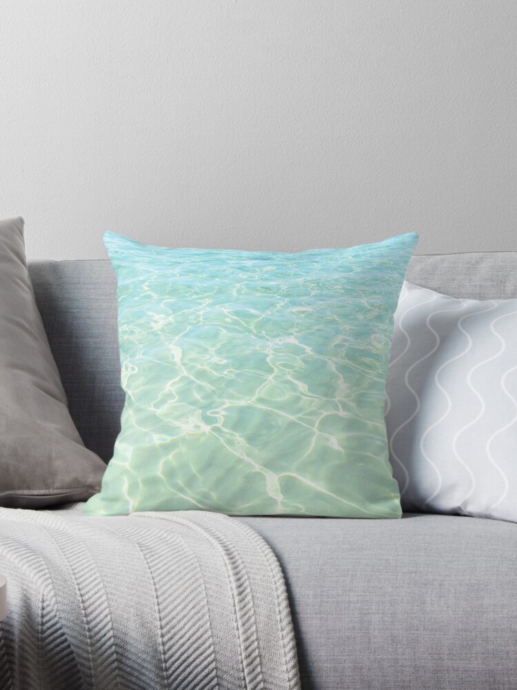 All Clear Throw Pillow by ARTbyJWP | Redbubble -Turquoise decorative throw pillows
