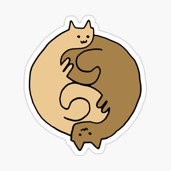 Item preview, Dual Cat Yin Yang in Brown designed and sold by ertysaurus.
