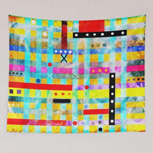 Item preview, Abstract Art Striped Lines Vintage washed geometric designed and sold by rupydetequila.