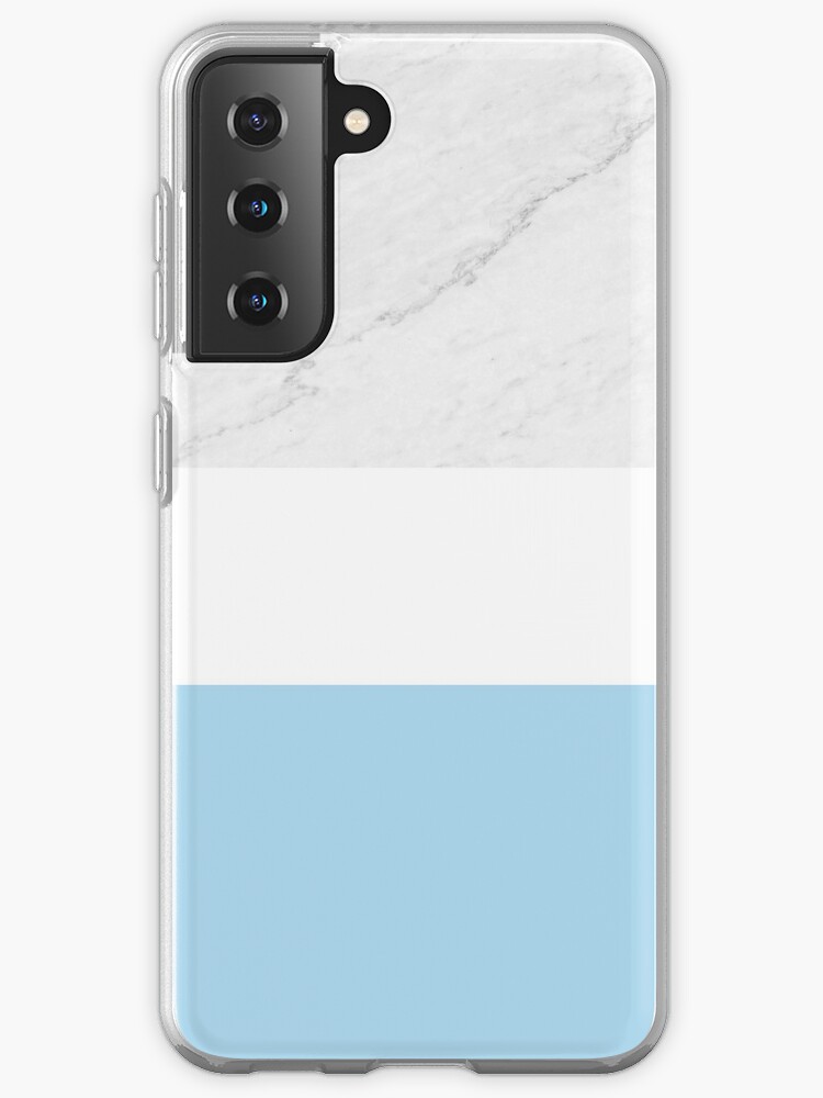Case & Skin for Samsung Galaxy MARBLE SKY BLUE COLOR BLOCK