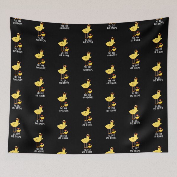 Item preview, Tall Duck And Hensome Funny Animal Puns (Dark BG) designed and sold by punnybone.