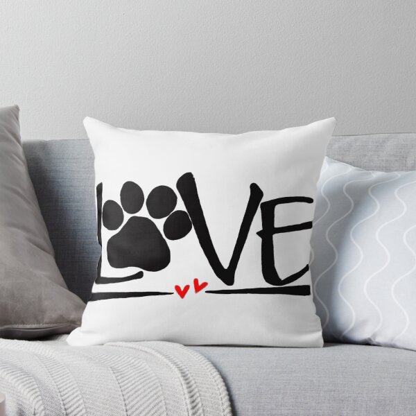 Item preview, Love Pet Animal Heart Love Foot Print 2BW designed and sold by Rowena Jones.