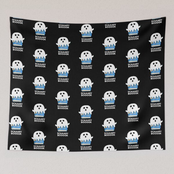 Item preview, Scaaaary Booook Funny Ghost Book Puns (Dark BG) designed and sold by punnybone.