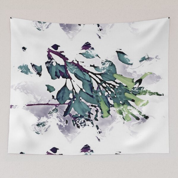 Item preview, Abstract Leaves and flowers in Teal Green Purple by Iritof designed and sold by iritof.