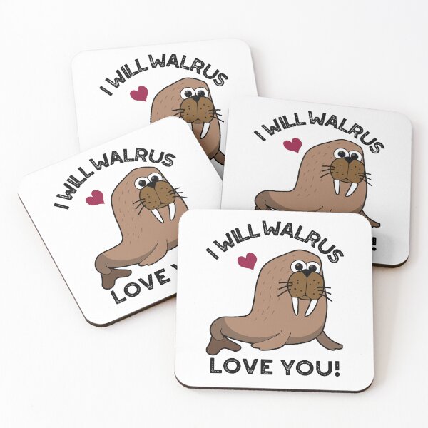 Item preview, I Will Walrus Love You Funny Animal Puns  designed and sold by punnybone.