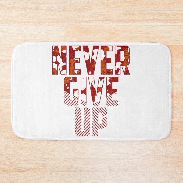 Item preview, 'Never Give Up' Motivatinal Quote Text with Fire Color Texture Inside. designed and sold by deepakrode7.