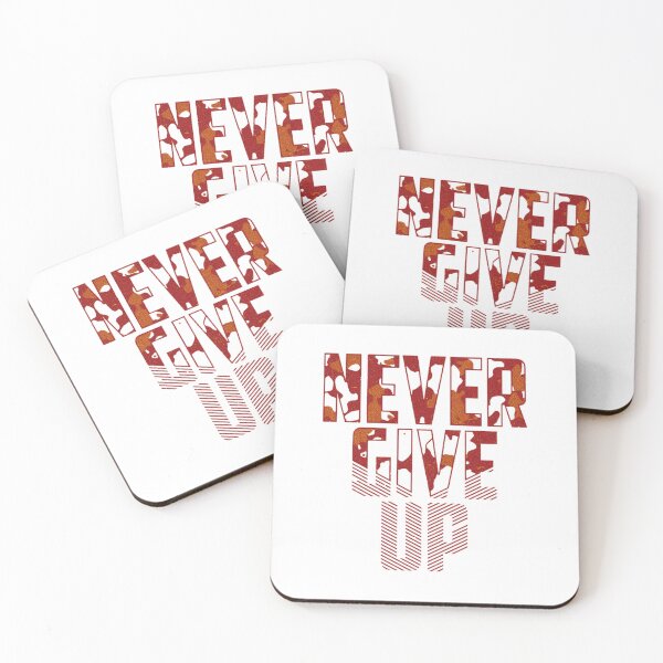 Item preview, 'Never Give Up' Motivatinal Quote Text with Fire Color Texture Inside. designed and sold by deepakrode7.