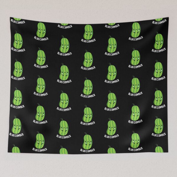 Item preview, Blue-cumber Funny Cucumber Puns (Dark BG) designed and sold by punnybone.