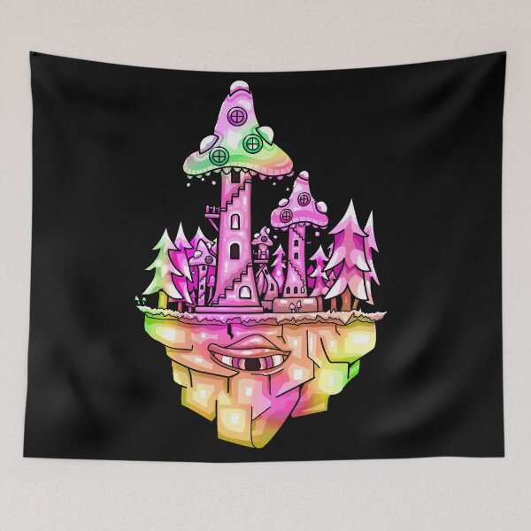 Item preview, Floating Mushroom Forest Island - Psychedelic designed and sold by mikeymadness.