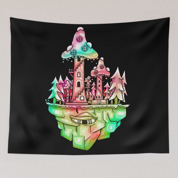Item preview, Floating Mushroom Forest Island - Psychedelic designed and sold by mikeymadness.