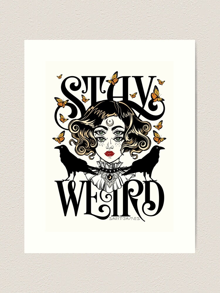 Alternate view of Rose and The Ravens {Stay Weird} Colour Version Art Print