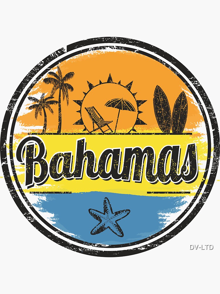 Thumbnail 3 of 3, Sticker, Bahamas Travel Destination Stamp designed and sold by DV-LTD.