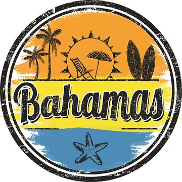 Artwork thumbnail, Bahamas Travel Destination Stamp by DV-LTD