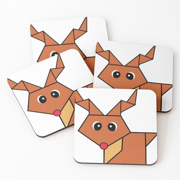 Item preview, cute square rudolf illustration designed and sold by NaoZ.