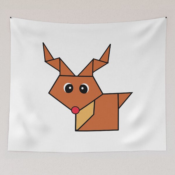Item preview, cute square rudolf illustration designed and sold by NaoZ.