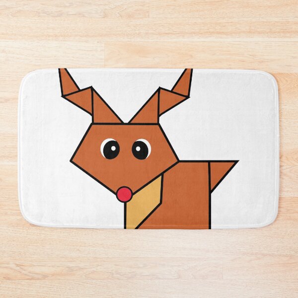 Item preview, cute square rudolf illustration designed and sold by NaoZ.