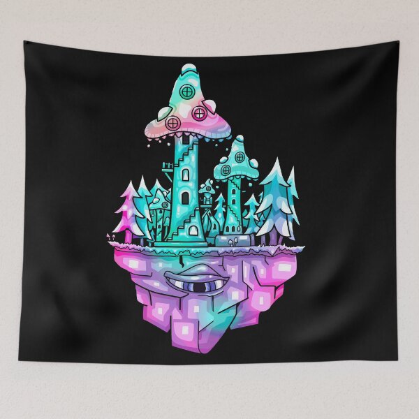 Item preview, Floating Mushroom Forest Island - Psychedelic designed and sold by mikeymadness.