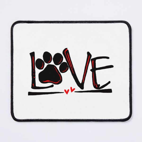 Item preview, Love Pet Animal Heart Love Foot Print 3BWR designed and sold by Rowena Jones.