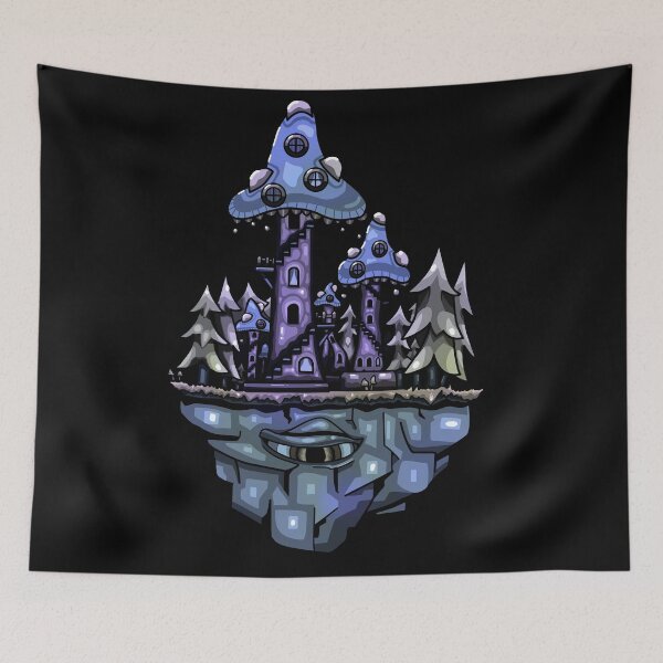 Item preview, Dark Floating Mushroom Forest Island - Psychedelic designed and sold by mikeymadness.