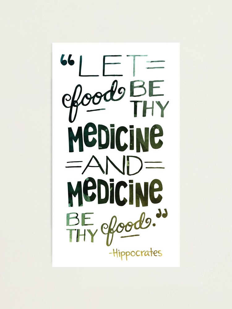 Alternate view of Healthy Food Watercolor Quote Photographic Print