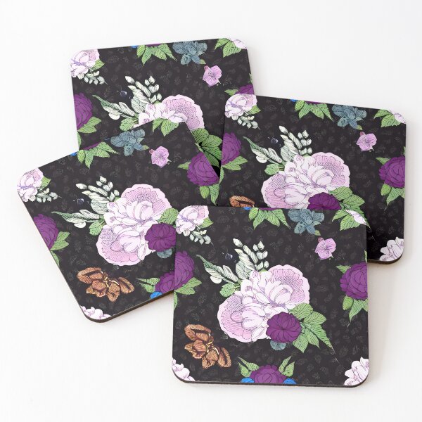 Aperçu de l'œuvre Fleurs violettes aquarelles, motif sans couture, art de jardin #12 créée et vendue par supeart.
