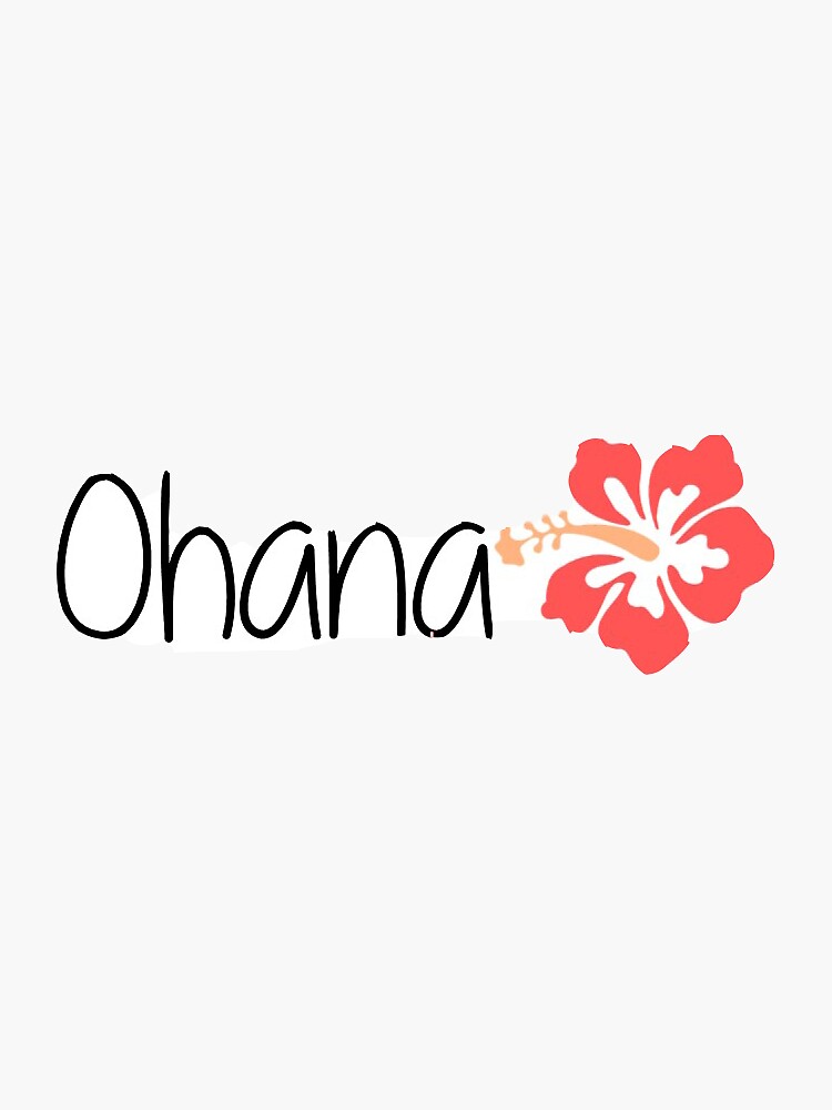 "Ohana" Sticker for Sale by happyk8e | Redbubble