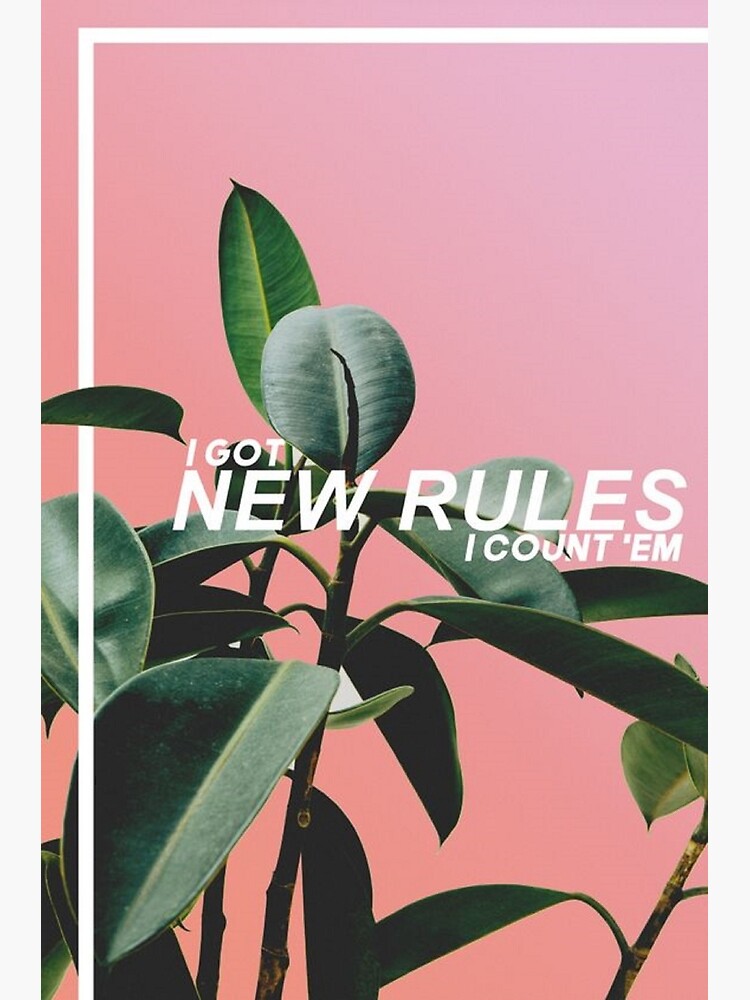 Dua Lipa New Rules Lyric Illustration