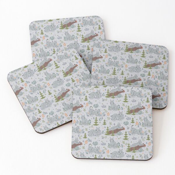 Item preview, pattern with cute lynxes designed and sold by burbura.