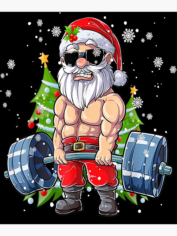  Christmas Gift for Fitness Lovers Strong Santa Claus