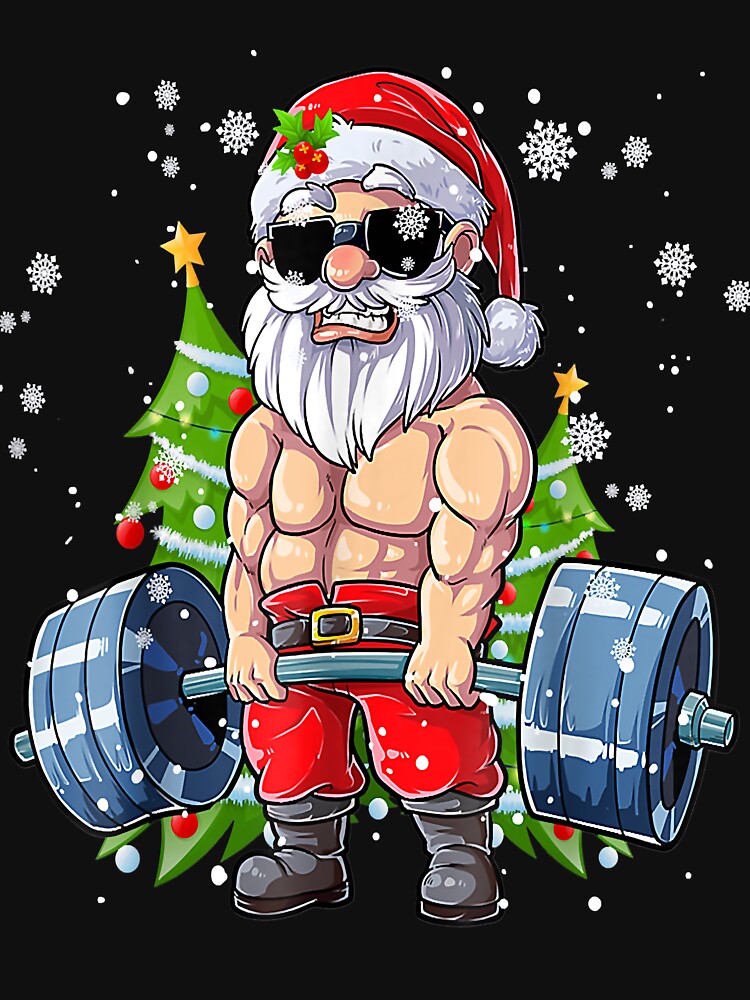 No Lift No Gift Weightlifting Christmas Ornament 2023 | Funny Muscular  Santa Lifting Weights Xmas Ornament Bodybuilder Fitness Merry Liftmas