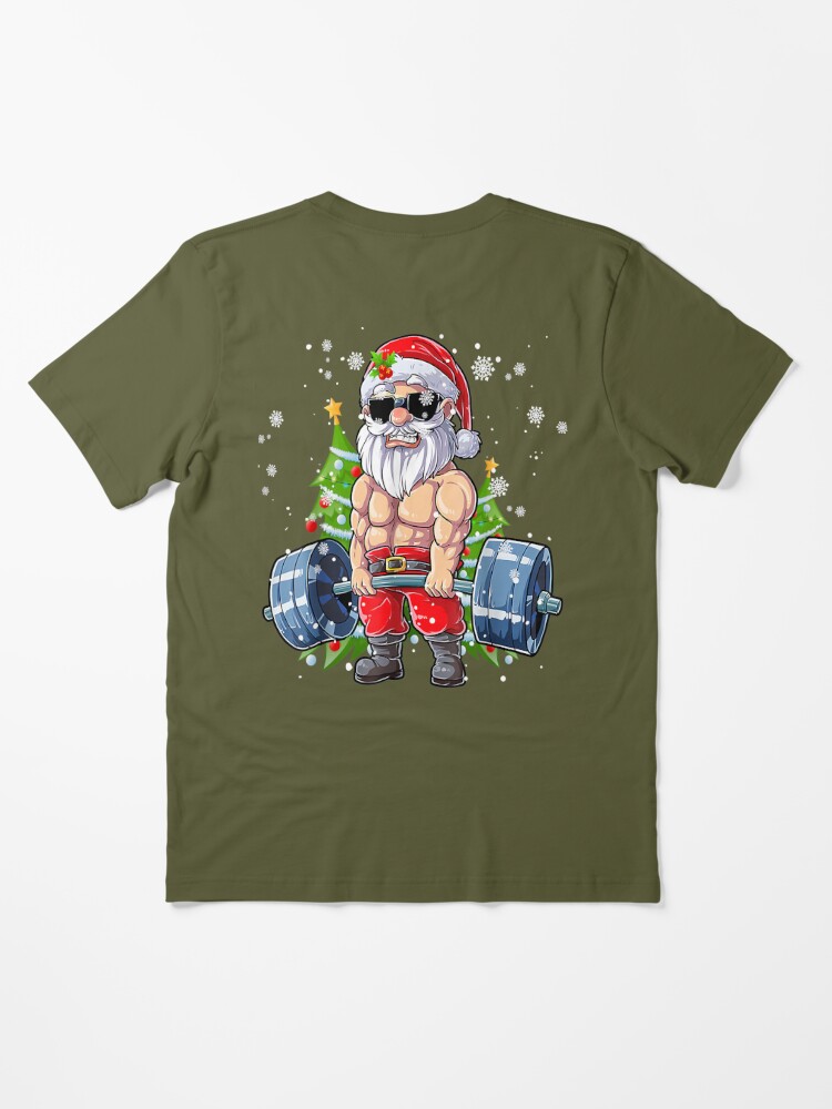  Mens Jacked and Jolly T Shirt Funny Xmas Buff Ripped Santa  Claus Exercise Tee for Guys Mens Funny T Shirts Christmas T Shirt for Men  Funny Fitness T Shirt Black 