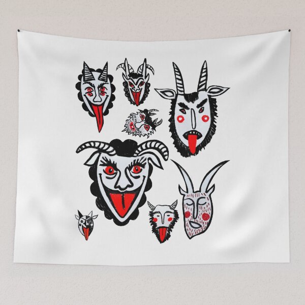 Item preview, Scary Creepy Krampus Heads Cult Folklore designed and sold by mkzmerch.