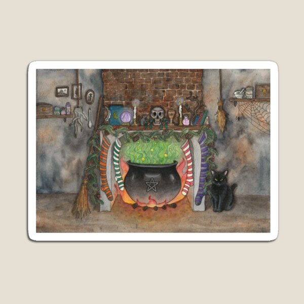 Witches Christmas Kitchen Magnet