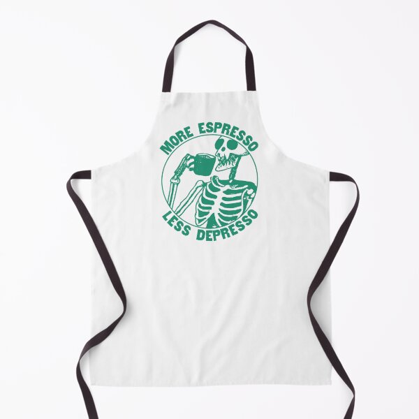 Item preview, More Espresso Less Depresso, Skeleton Drinking Coffee, Green designed and sold by anghelapparel.