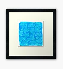 Ehecatyl - Aztec wind god in Aztec Blue Framed Print