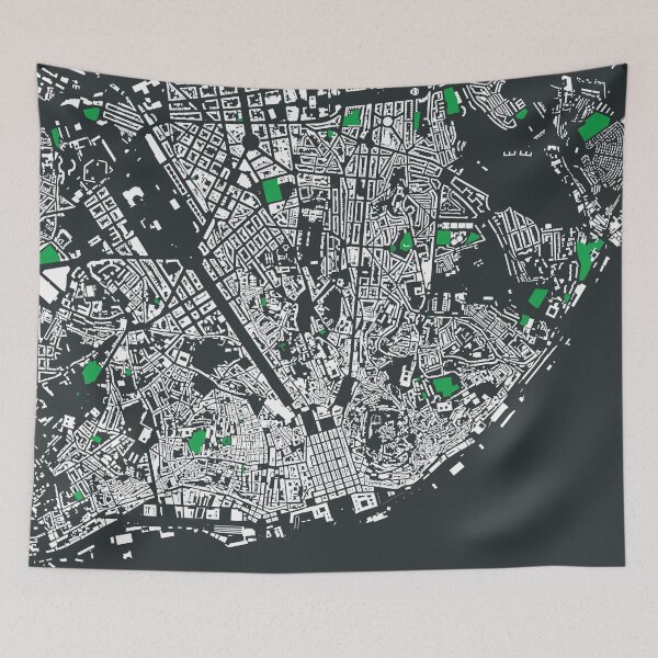 Item preview, Map of Lisbon, Portugal with its schools in color designed and sold by jean-nicolas.