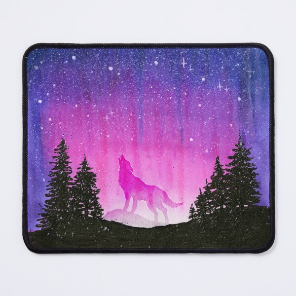 Item preview, Howling Wolf In Pink Galaxy Forest designed and sold by Olga Shvartsur.