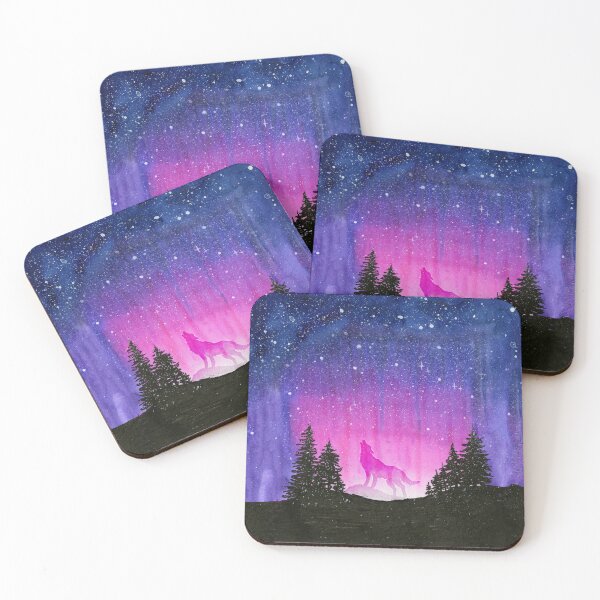 Item preview, Howling Wolf In Pink Galaxy Forest designed and sold by Olga Shvartsur.