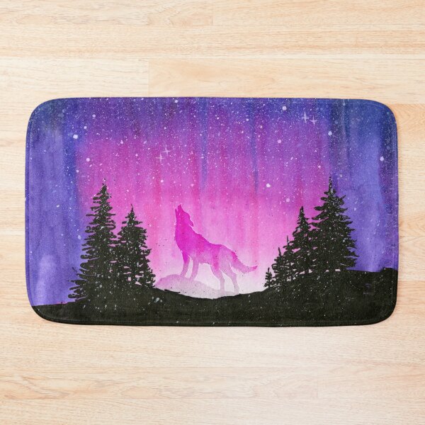 Item preview, Howling Wolf In Pink Galaxy Forest designed and sold by Olga Shvartsur.