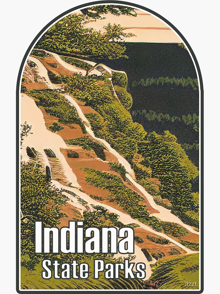 Indiana State Parks Illustration Sticker For Sale By Dzzt Redbubble