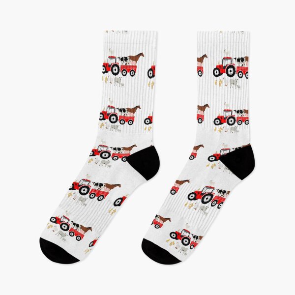 Item preview, Lindos animales de granja y patrón de tractor rojo designed and sold by idovedesign.
