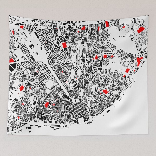 Item preview, Map of Lisbon, Portugal with its schools in color designed and sold by jean-nicolas.
