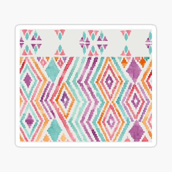 Zigzag watercolor Ikat Sticker