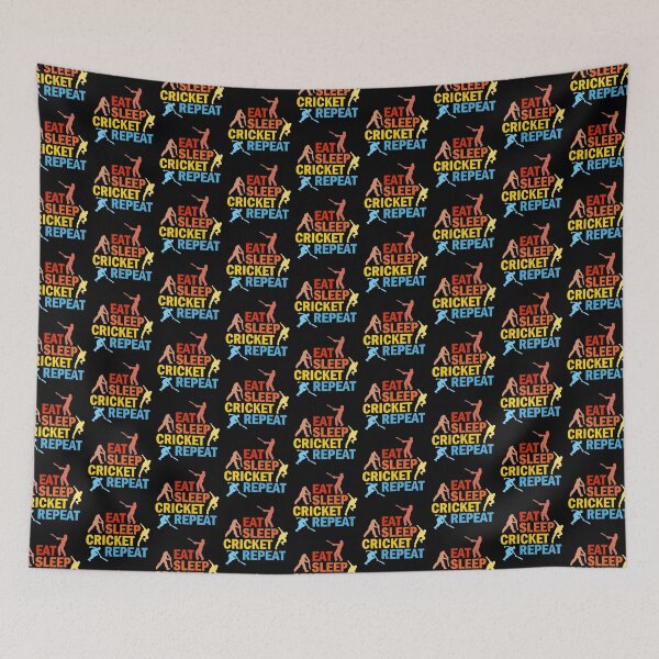 Item preview, Eat Sleep Cricket repeat designed and sold by aktiveaddict.