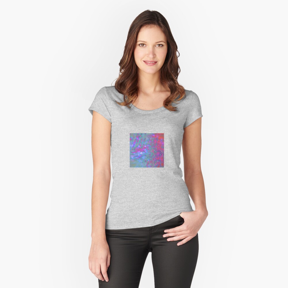Color Vomit - Blue and Pink Fitted Scoop T-Shirt