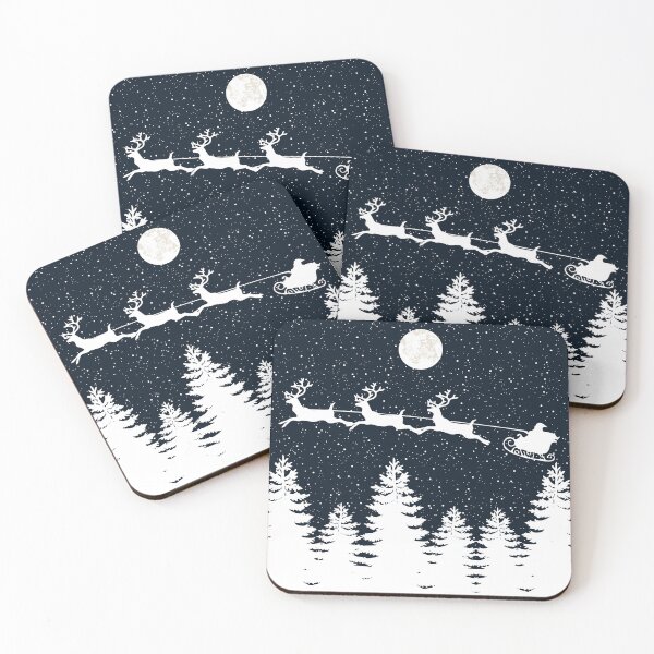 Item preview, Santa Claus ride on sleigh drawn by flying reindeers designed and sold by Baby-KOALA.