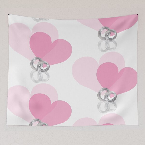Item preview, Wedding Rings Platinum Band with Hearts Illustration designed and sold by jpldesigns.