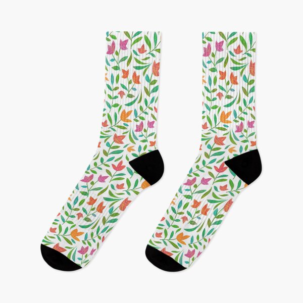 Item preview, Pointy Flora in Vibrant Hues on White designed and sold by PaisleyMcNoodle.